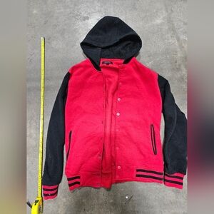 Letterman Style Hooded Jacket size Large